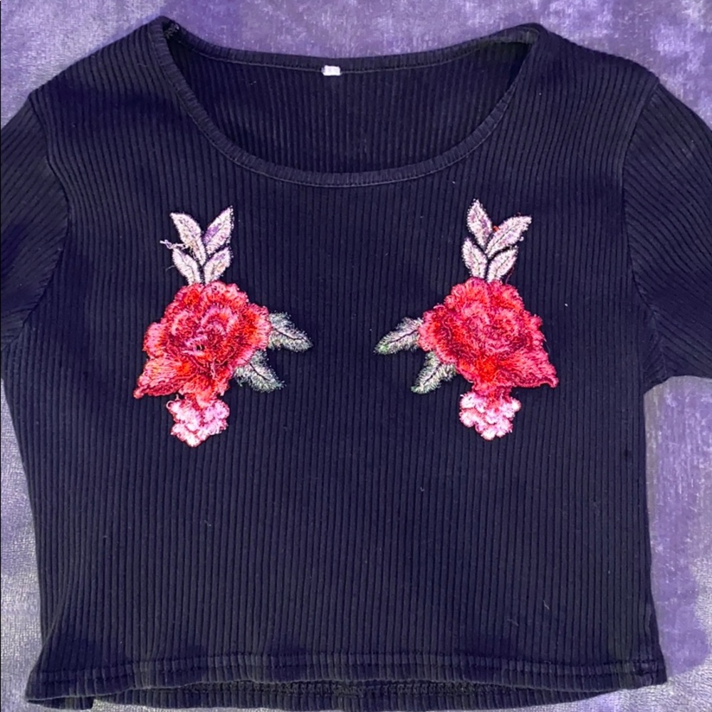 Black Crop Top Tee